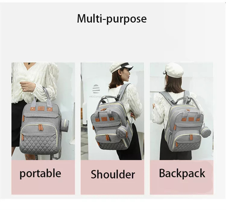 Wholesale baby diaper bag large capacity travel mummy bag diaper backpack custom baby boy diaper bag for mom baby care