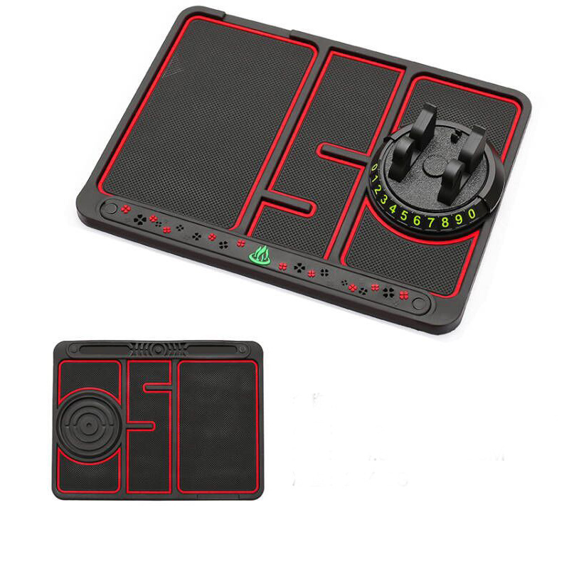 Creative personalized multifunctional wear-resistant storage number plate  car anti-skid pad mobile phone holder