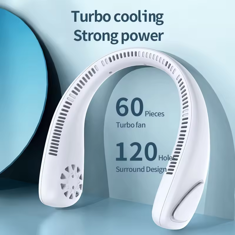 New Arrival Summer Products 3000 mAh Portable Hand Free Wearable usb Mini Air Coolers Rechargeable Cooling Neck Fan