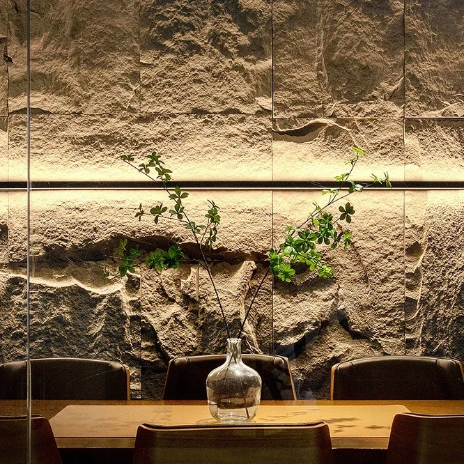 JUSTONE light weight faux stone panel PU water foam Culture stone Stone texture panel for wall decoration easy to tall