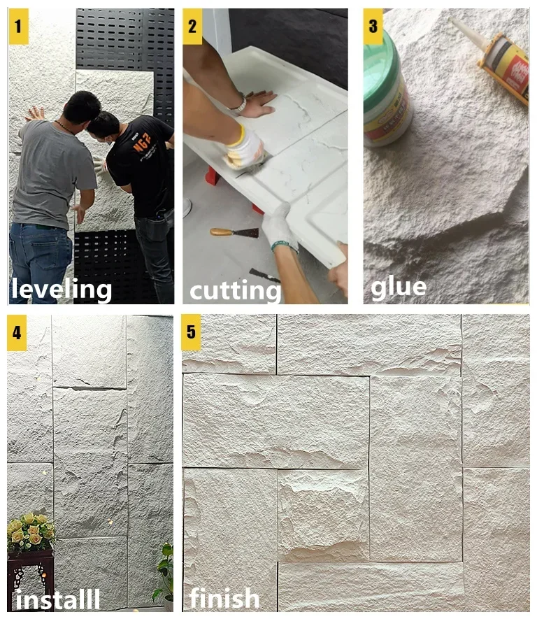 JUSTONE light weight faux stone panel PU water foam Culture stone Stone texture panel for wall decoration easy to tall