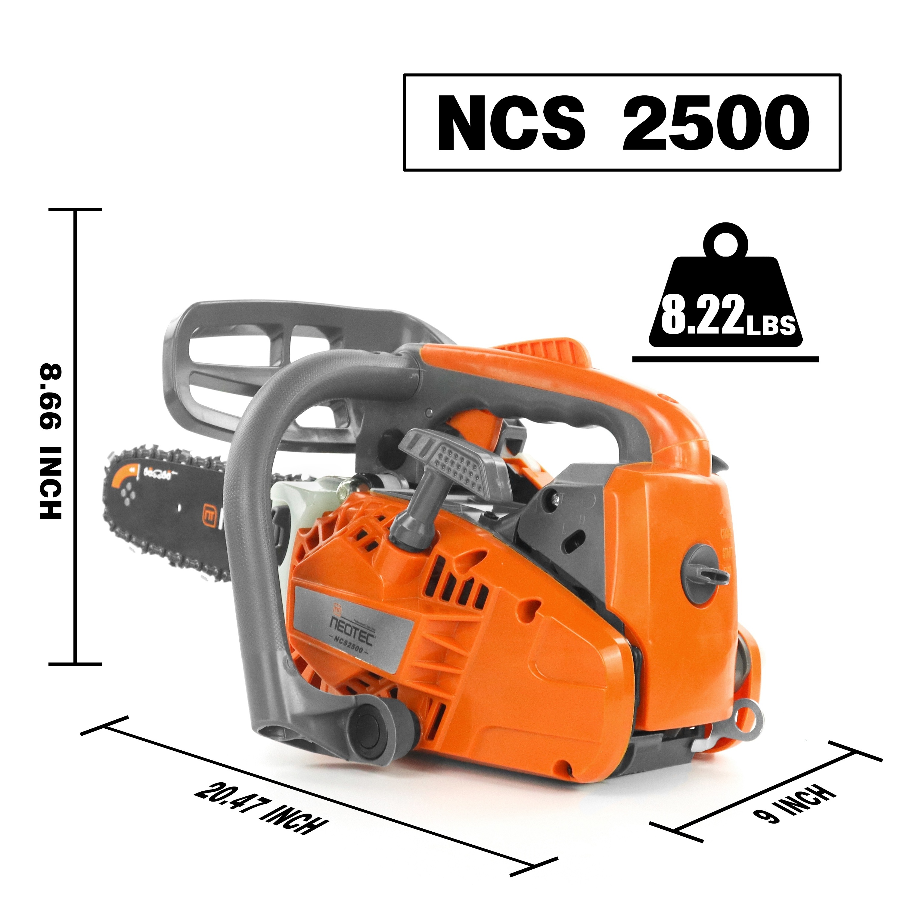 Super Power 25.4 Cc Gasoline Chainsaw with 12in Guider bar and Chain Portable mini chainsaw