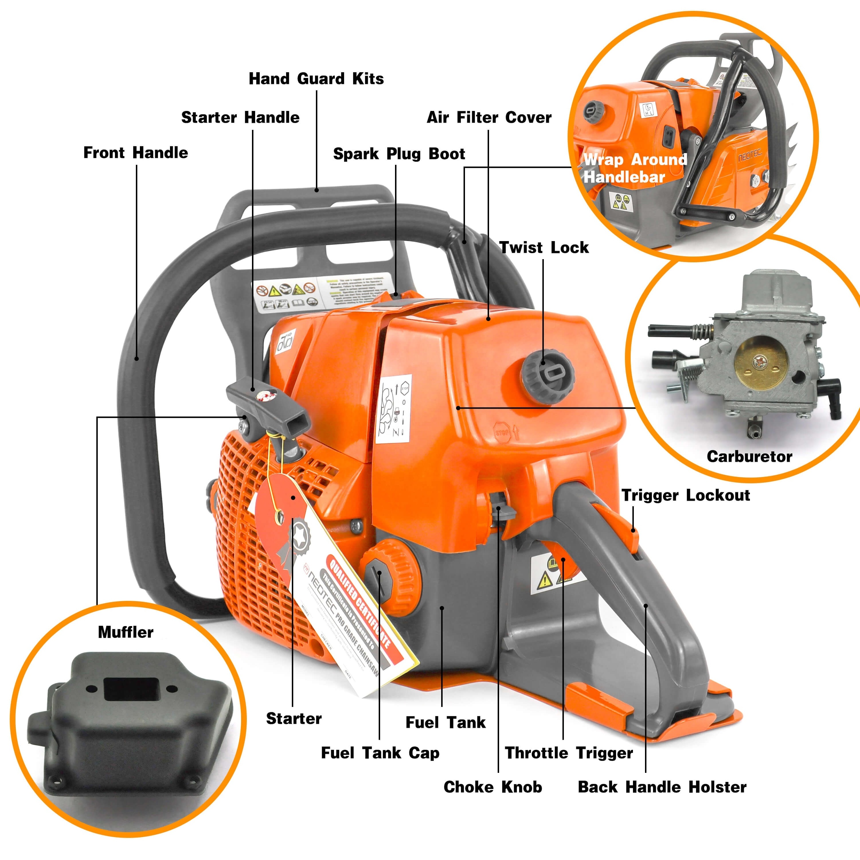 Neotec 066 Chain Saw Motosserra Chainsaw 660 92cc German Professional Chainsaw Mill Portable Sawmill Left Handed Chainsaw