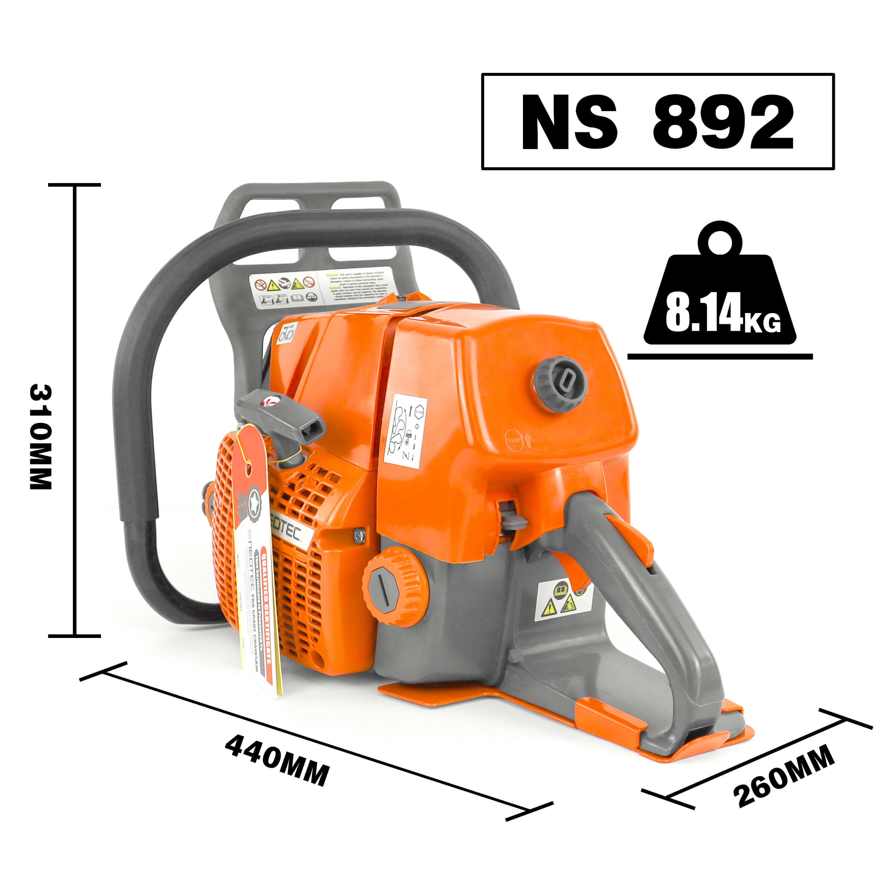 Aogu Neo-tec NS892 ST Ms 660 Gasoline Professional Powerful Petrol 92CC Chainsaw fit 25