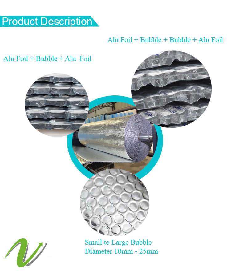 Top Quality Thermal Insulation building material ALU foil PE air bubble aluminum foil insulation roll