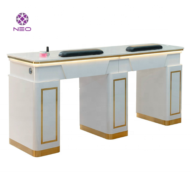 Low MOQ Nail Table Manicure Table Vietnam Manufacture  Customized Beauty Salon Furniture Nail Manicure Table 2024