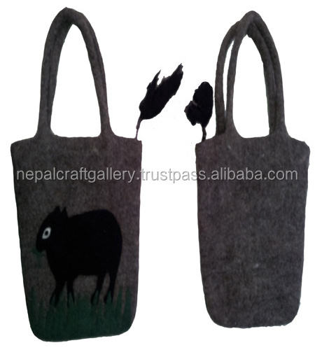 handmade high quality felt  animal design bag in Nepal