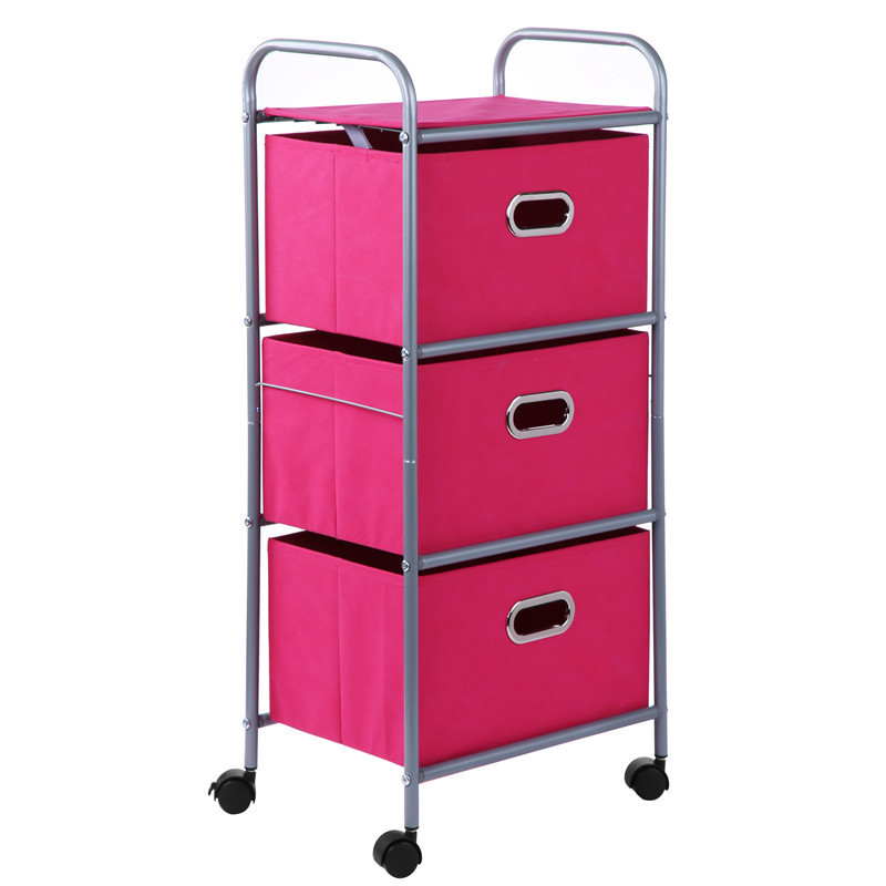 collapsible storage box 3 drawers rolling laundry basket with wheels