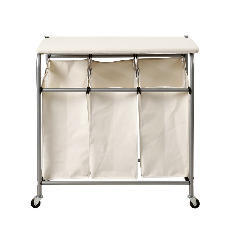 Elegant Large Durable Foldable Laundry Hamper Ironing Board with Wheels