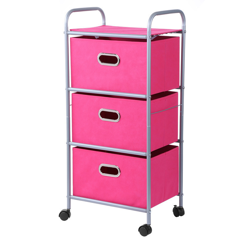 collapsible storage box 3 drawers rolling laundry basket with wheels