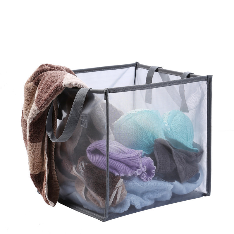 collapsible folding mesh laundry pop up hamper wire with handle