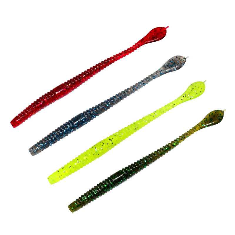 Wholesale Artificial Soft Lure Plastic Bait Sinking Floating Flat Tail Worm Soft Bait Lures