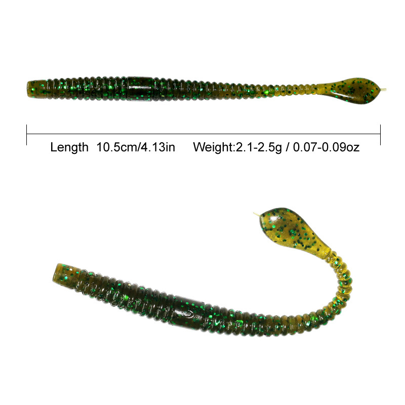 Wholesale Artificial Soft Lure Plastic Bait Sinking Floating Flat Tail Worm Soft Bait Lures