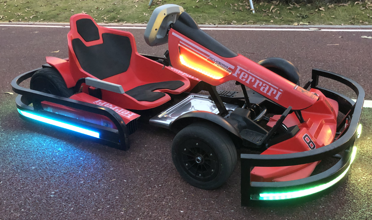 Indoor Outdoor Amusement Rides kids go kart with led light cheap electric karting cars