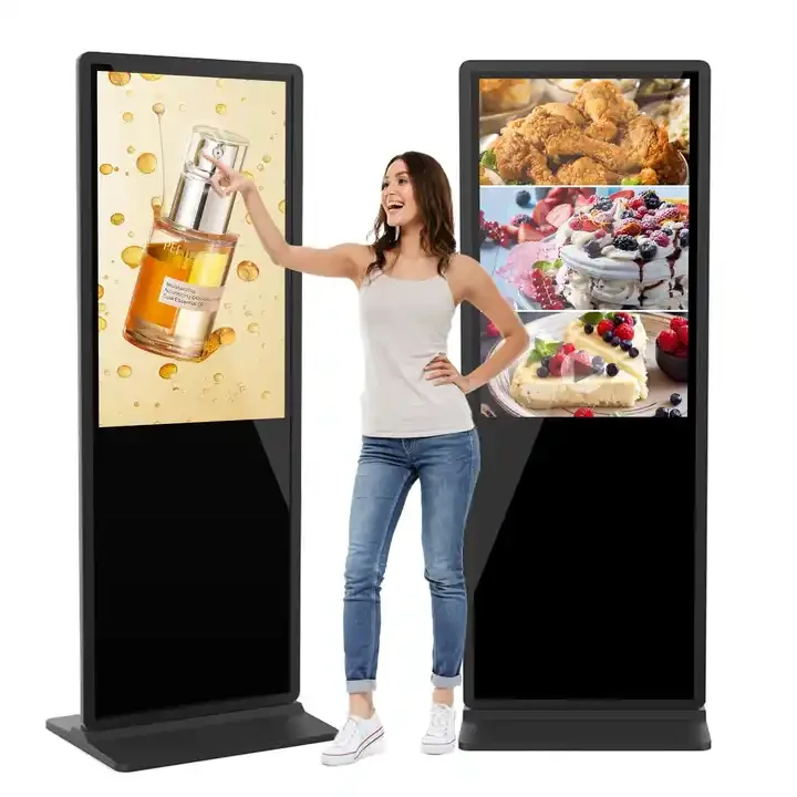 43 50 55 Inch Smart Android Touch Lcd Screen Indoor Floor Stand Tv Vertical Advertising Video Player Led Display Screen