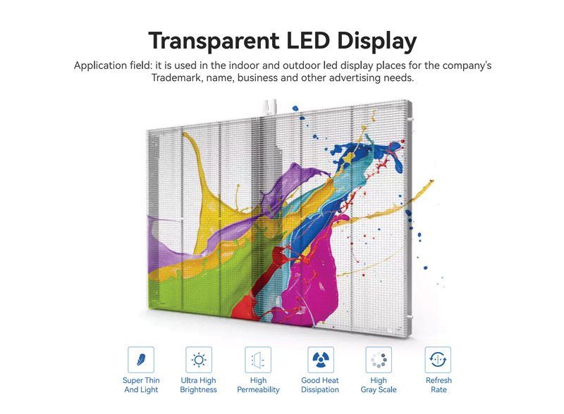 P3.9 P4.8 P5 P6 Transparent Glass Led Advertising Screen Indoor Film Screen Led Transparent Led Film For Glass