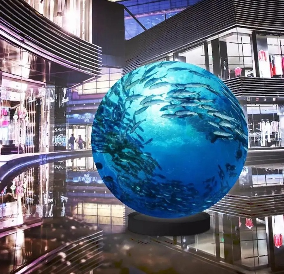 Customized Dimension Sphere Screen Indoor Advertising Spherical Video Ball Led Screen P1.8 P2 P3 P4 Curve Led Sphere Display