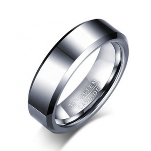 NJ Jewelry Wholesale 6MM Tungsten Rings, Black And Silver Real Tungsten Rings For Men