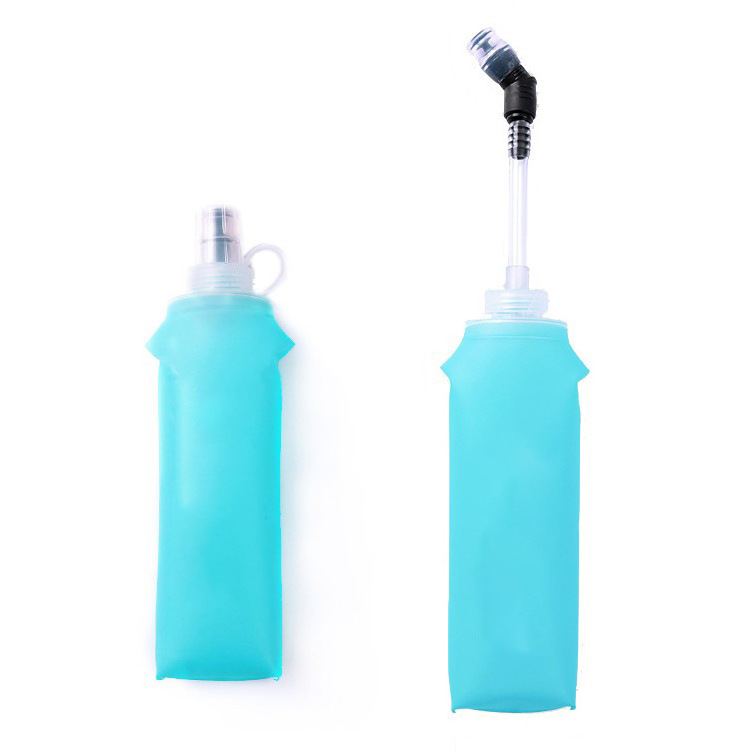 Running Soft Flask camping collapsible water bottle for Cycling Hiking 500ml folding water bottle with Bite Valve