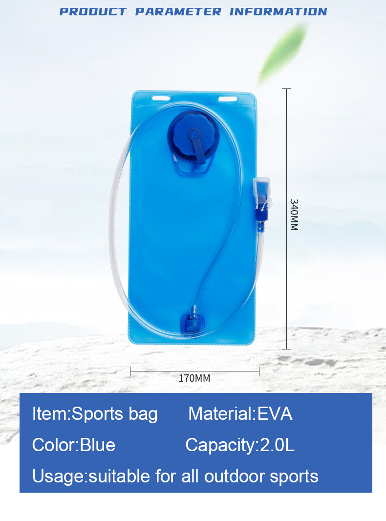 Food Graded Camping Water Bag Hiking 2L Tactical Water Storage Bladder Custom Collapsible Hydration Water Bladder For Outdoor