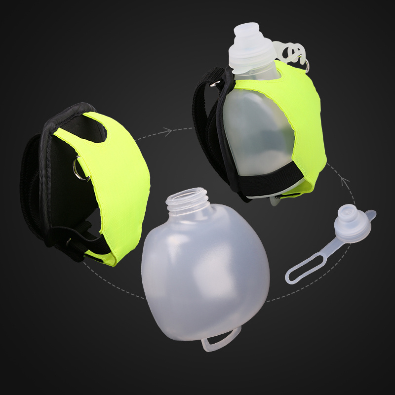 Handheld portable outdoor drinking mouth water bladder bag sublimation tactical sport wrist water bottle for cycling mountaineer