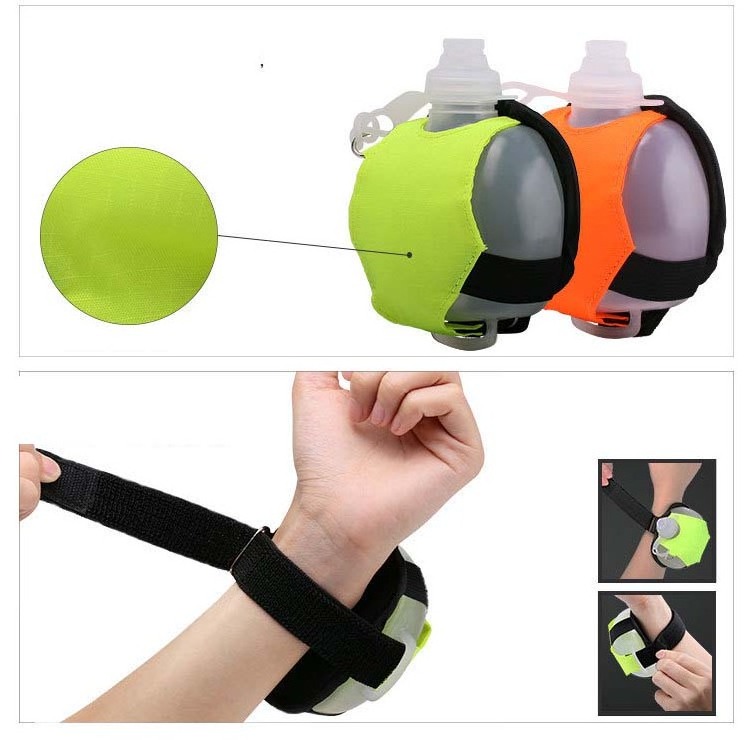 Handheld portable outdoor drinking mouth water bladder bag sublimation tactical sport wrist water bottle for cycling mountaineer