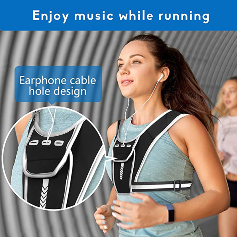 Reflective logo design viceras running hydration vest sports training and running athletic mens chest running vest phone holder