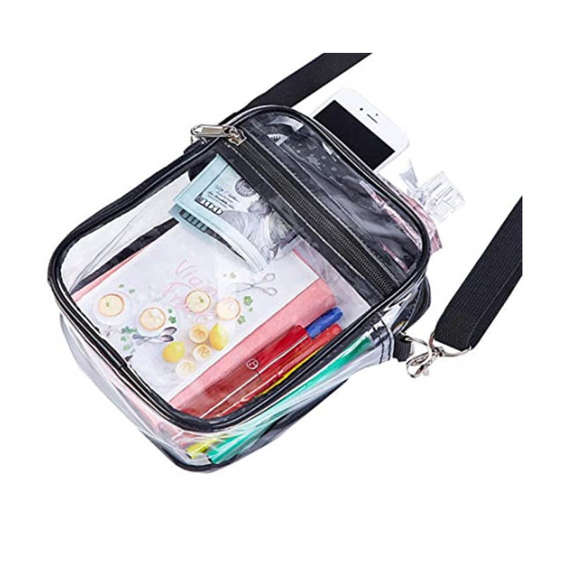 2023 new girls handbag pvc transparent sling bag clear design fashion women's shoulder bags clear stadium bag with strap handles