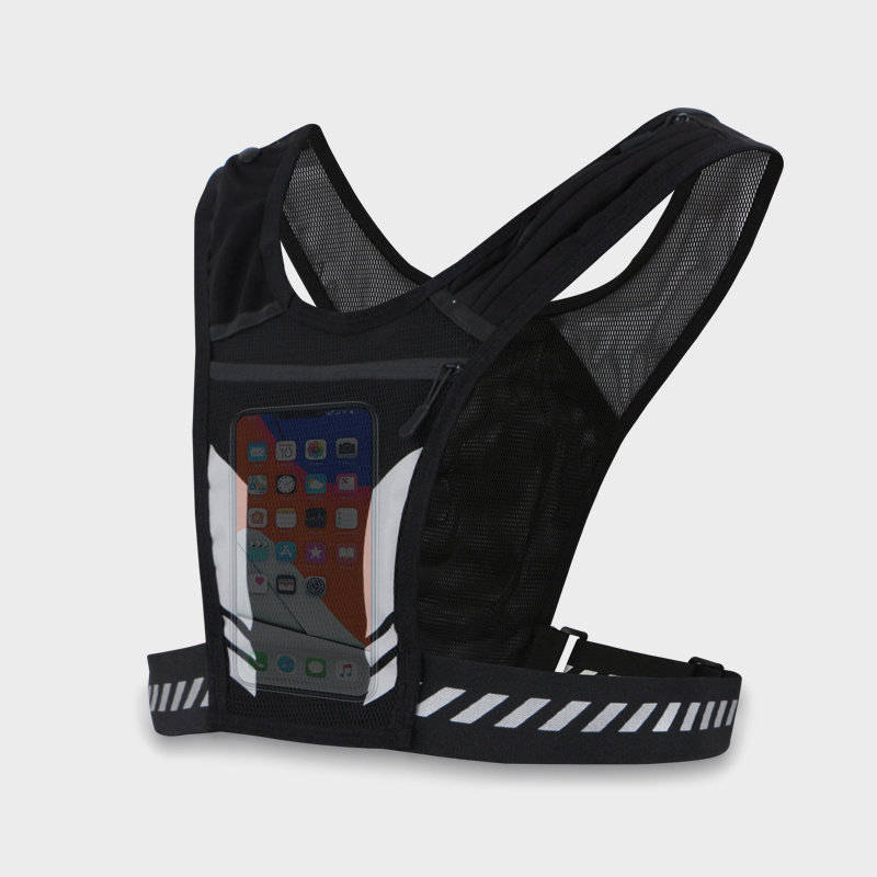 Custom Factory price Reflective running backpack Running  hydration vest phone holder with bottle holder