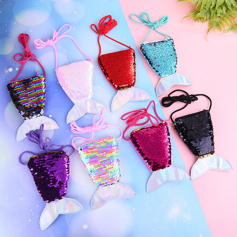 Cartoon Mermaid plush shoulder bag Cute Girl Purse Coin Bag  Fanny Pack Crossbody Waist Bag For Christmas Gift