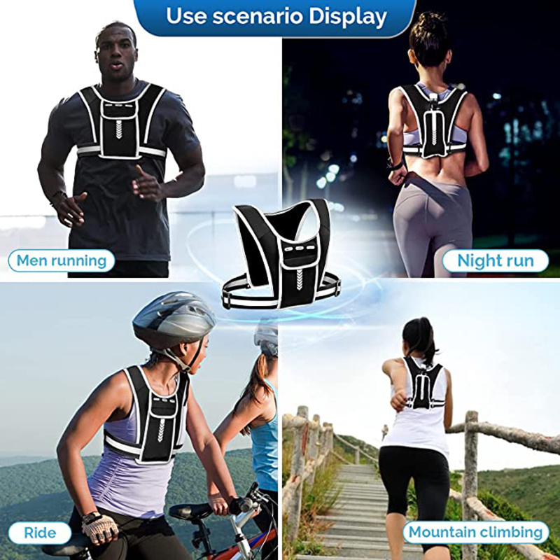 Reflective logo design viceras running hydration vest sports training and running athletic mens chest running vest phone holder