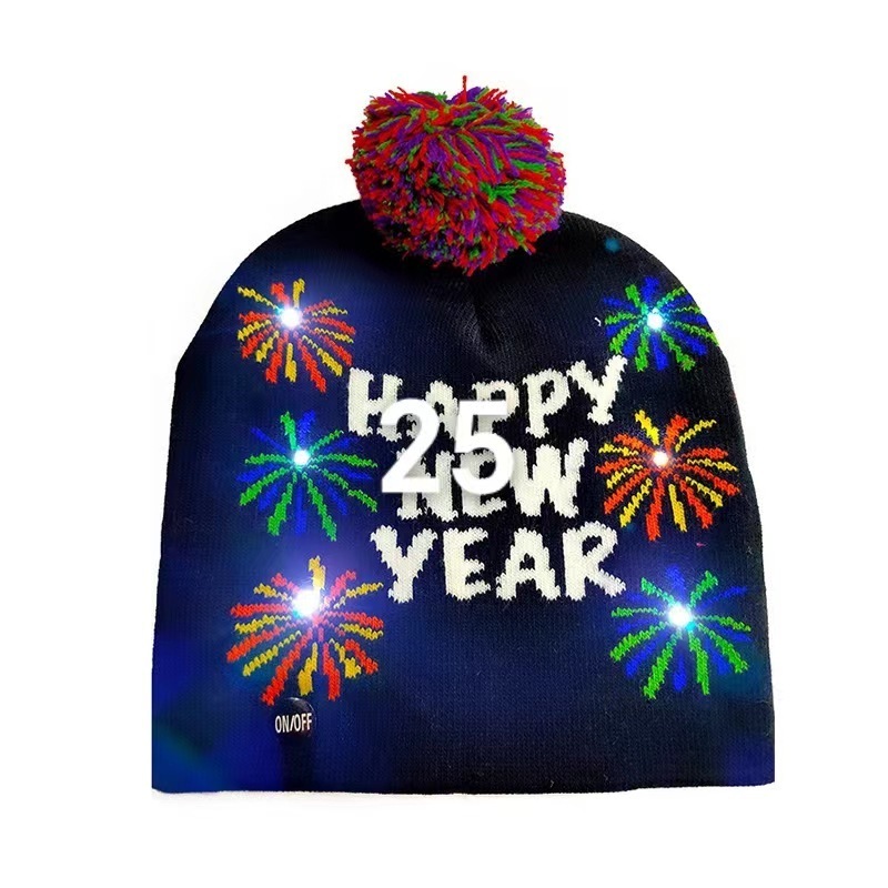 2023 New Woolen Hat Autumn and Winter Warm Knitted Christmas Hat Led Christmas Hat For Men And Women