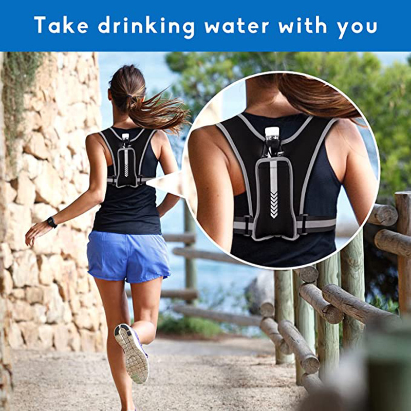 Reflective logo design viceras running hydration vest sports training and running athletic mens chest running vest phone holder