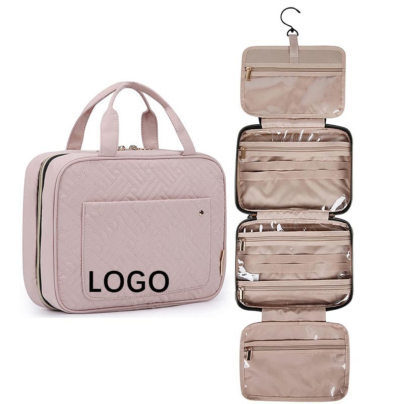 Travel accessories cosmetic gadgets mesh washing bag custom small makeup bag personalised toiletry travel bag with hanging hook