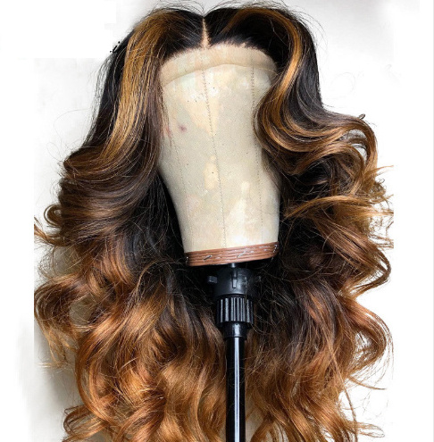 Factory Price 10A grade Virgin Human Hair Wig Ombre Piano Color Full Lace Highlight Wig 13x4