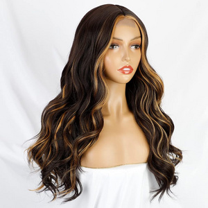 Affordable price beauty two color highlight ombre loose wave wig 100% human hair hd lace front wig for women