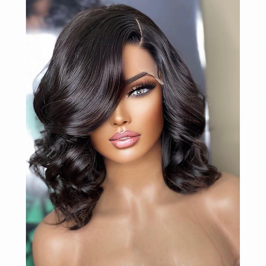 Short wigs for black women ombre blonde human hair wig highlight human hair wigs body wave glueless pre pluck