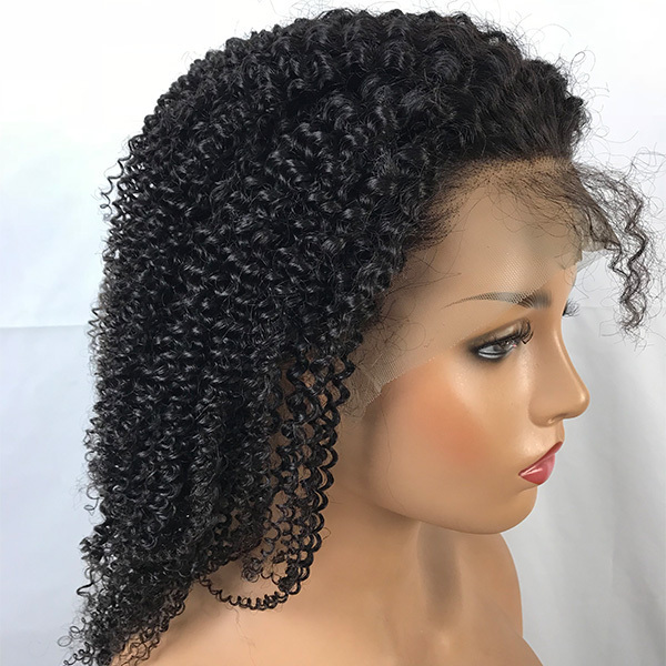 wholesale afro kinky human hair wig tangle free natural glueless curly afro wigs for black women with baby hair