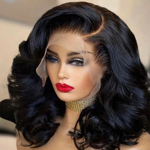 Wholesale Brazilian Human Hair Lace Front Wig,Loose Wave Virgin Hair Lace Wig For Black Women,Pre Pluck Lace Wig With Baby Hair