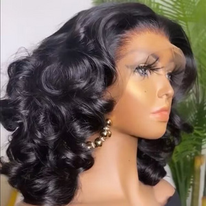 Funmi Super Double Drawn Lace Wig,Raw Virgin Lace Front Loose Wave Curly Bob Wigs,Cheap HD Human Hair Wigs Chinese Hair Vendor