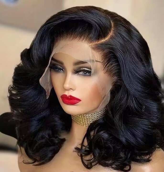 Funmi Super Double Drawn Lace Wig,Raw Virgin Lace Front Loose Wave Curly Bob Wigs,Cheap HD Human Hair Wigs Chinese Hair Vendor