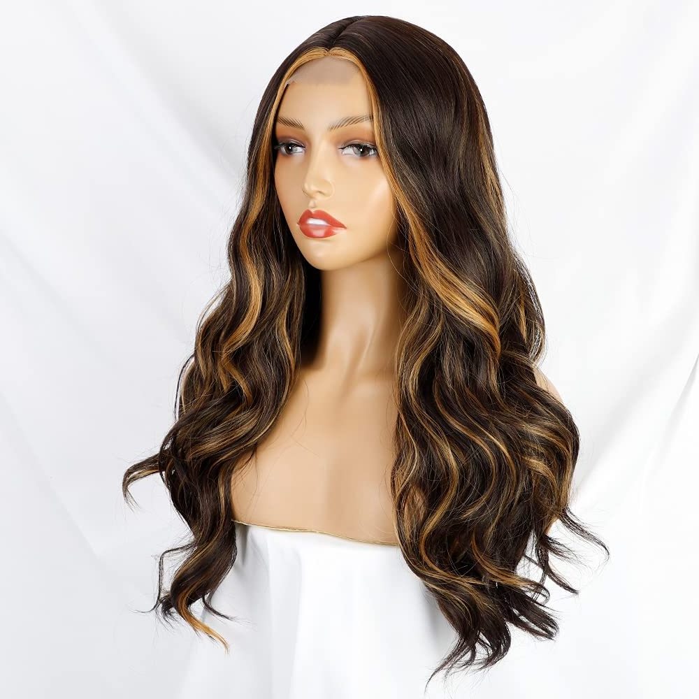 Affordable price beauty two color highlight ombre loose wave wig 100% human hair hd lace front wig for women