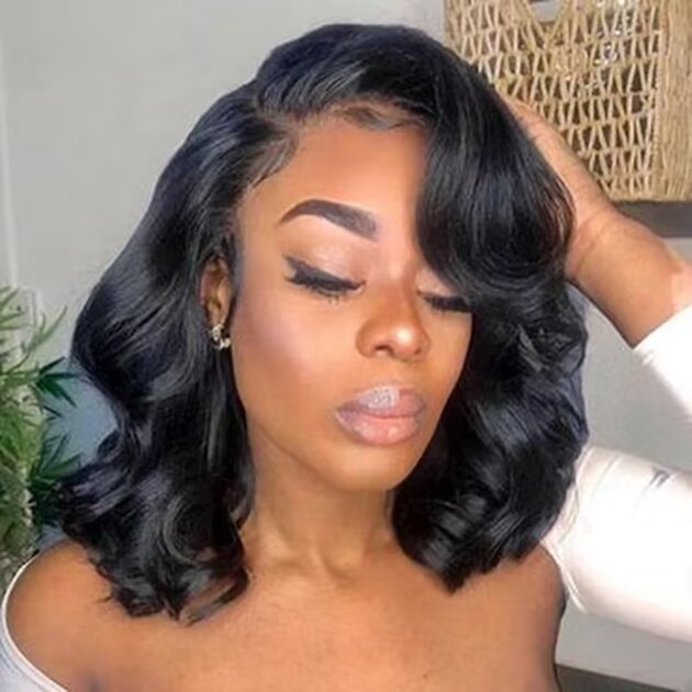 Funmi Super Double Drawn Lace Wig,Raw Virgin Lace Front Loose Wave Curly Bob Wigs,Cheap HD Human Hair Wigs Chinese Hair Vendor