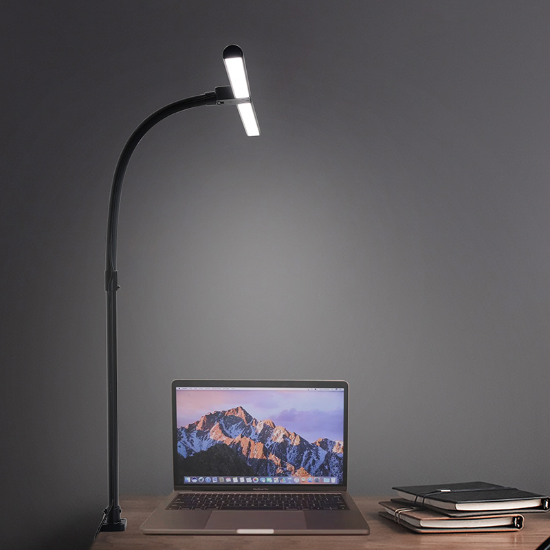 Swing Arm LED Desk  Lamp Flexible Gooseneck Clip Table Light Lampada Da Tavolo Led Lamparas de Mesa Desk Lamp with Clamp