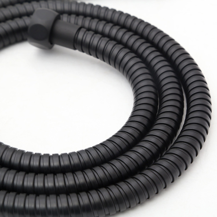 ICD129 Imported From China Shower Hose Black Double Lock Stainless Steel Flexible Extension Shower Hose