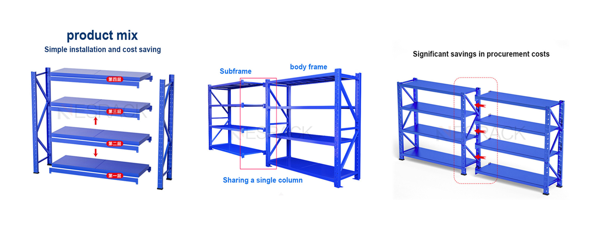 4 Tiers Boltless Storage Racking Garage Shelving Shelves Unit Stacking Racks For Home Office School Restaurand Etc.