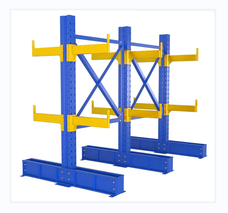 Long Arms Metallic Double Side Cantilever Beam Racking System Heavy Duty Warehouse Industrial Storage Rack