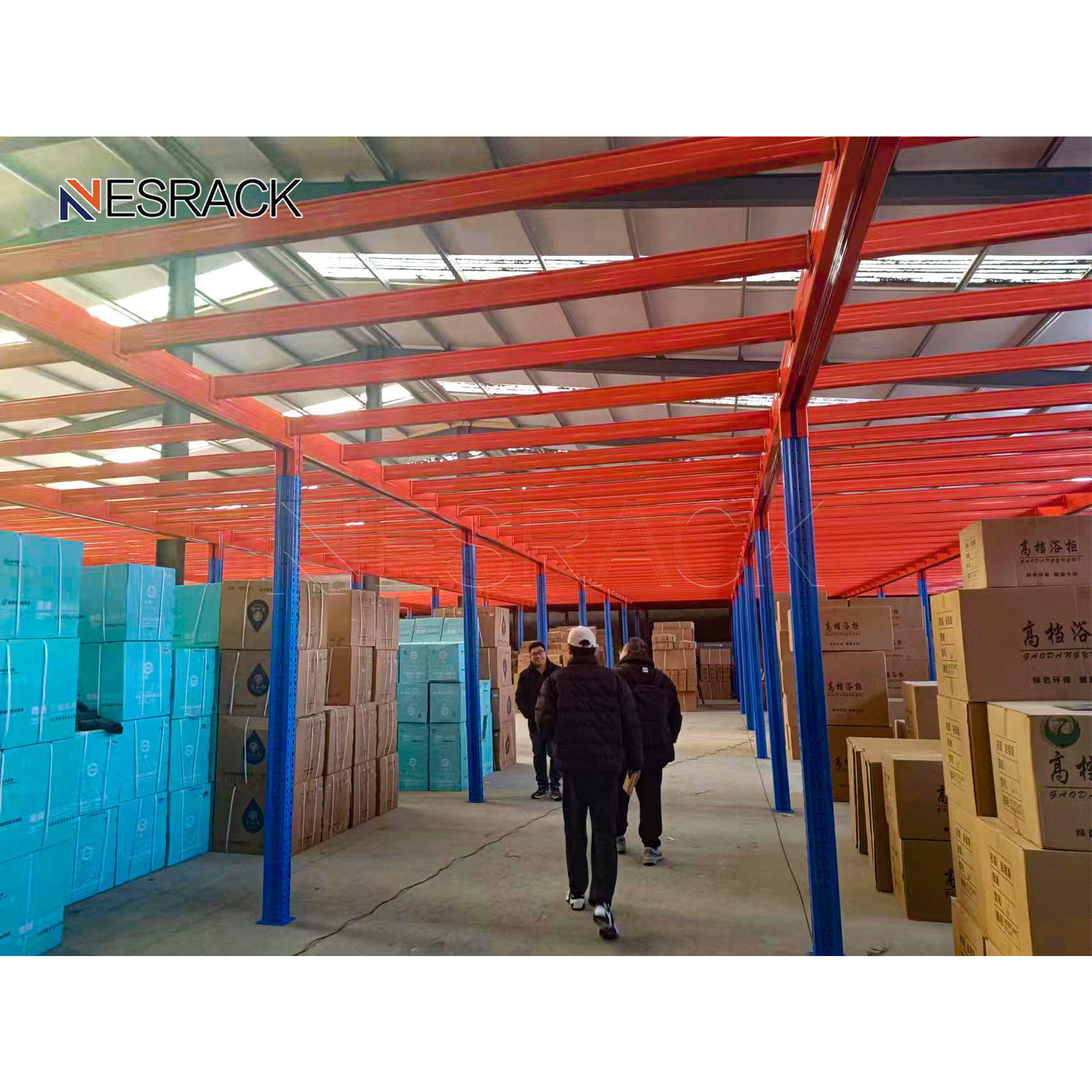 NELSON Industrial Platforms office lit mezzanine double mezzanine warehouse office mezzanine floor rack for warehouse storage