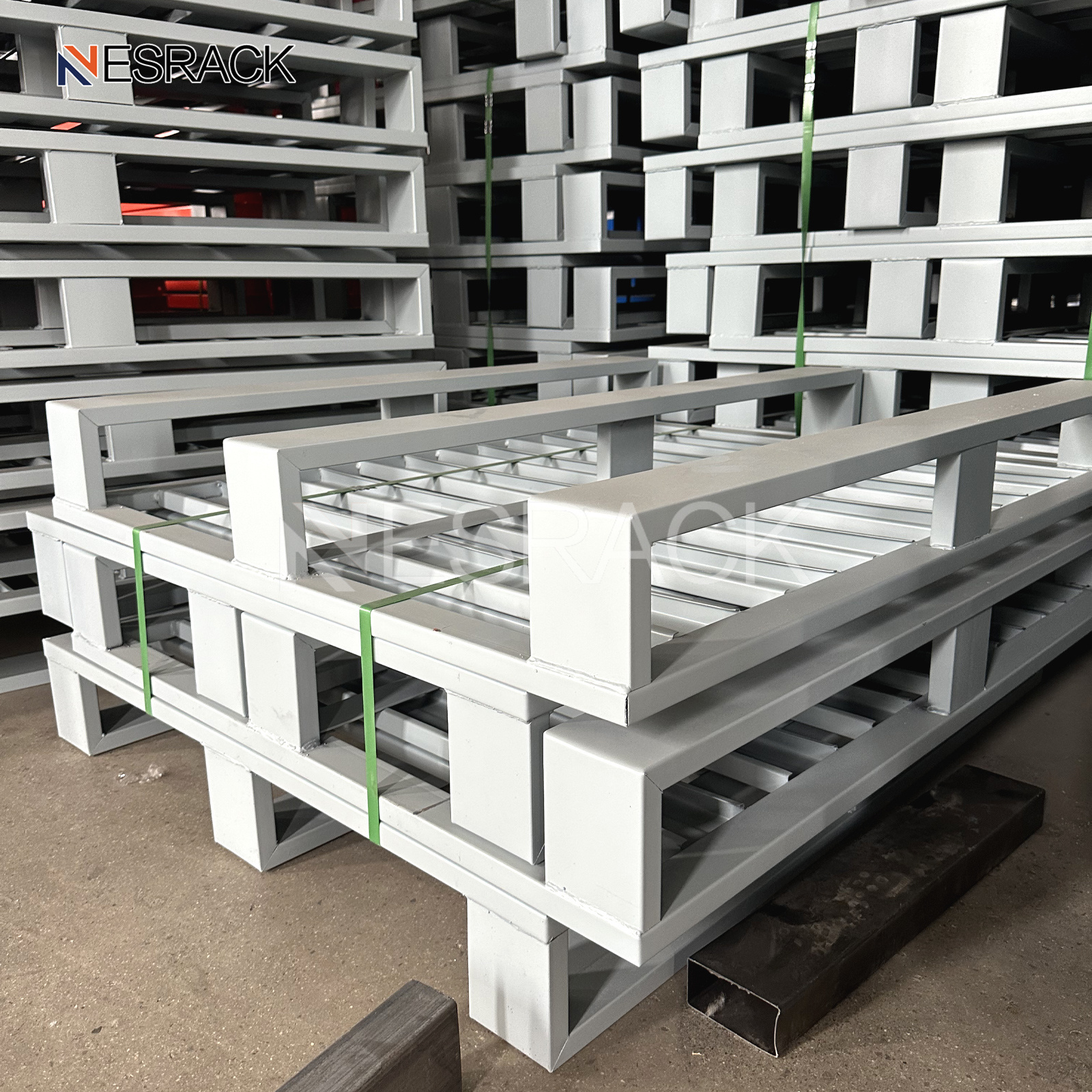 1200x1000x125mm Two-way Entry Fork Steel Pallet Load 1000kg Warehouse Pallets For Heavy Duty Storage Rack Industrial Shelves