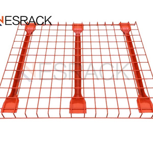 Boltless heavy duty pallet rack pallet rack stacking shelves system manufacturer with color steel wire mesh decking